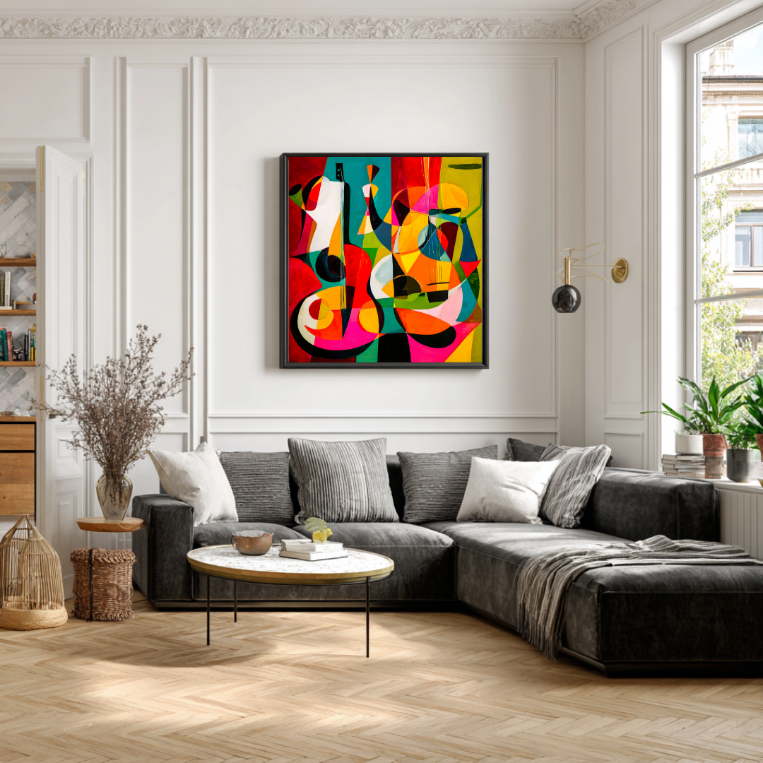 Violin - Digital Art Canvas Print - 120x120cm