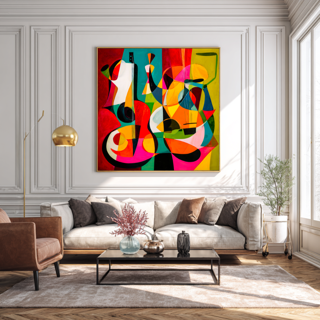 Violin - Digital Art Canvas Print - 120x120cm