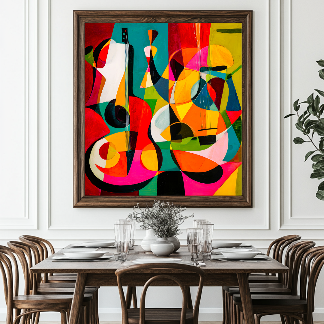 Violin - Digital Art Canvas Print - 120x120cm