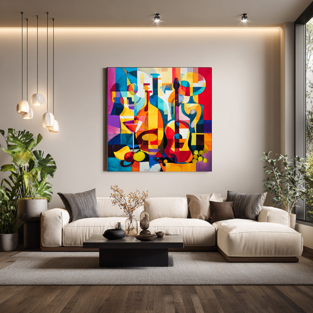 Violin - Digital Art Canvas Print - 120x120cm