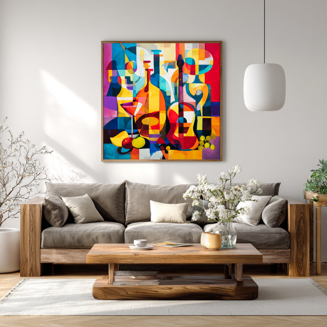 Violin - Digital Art Canvas Print - 120x120cm