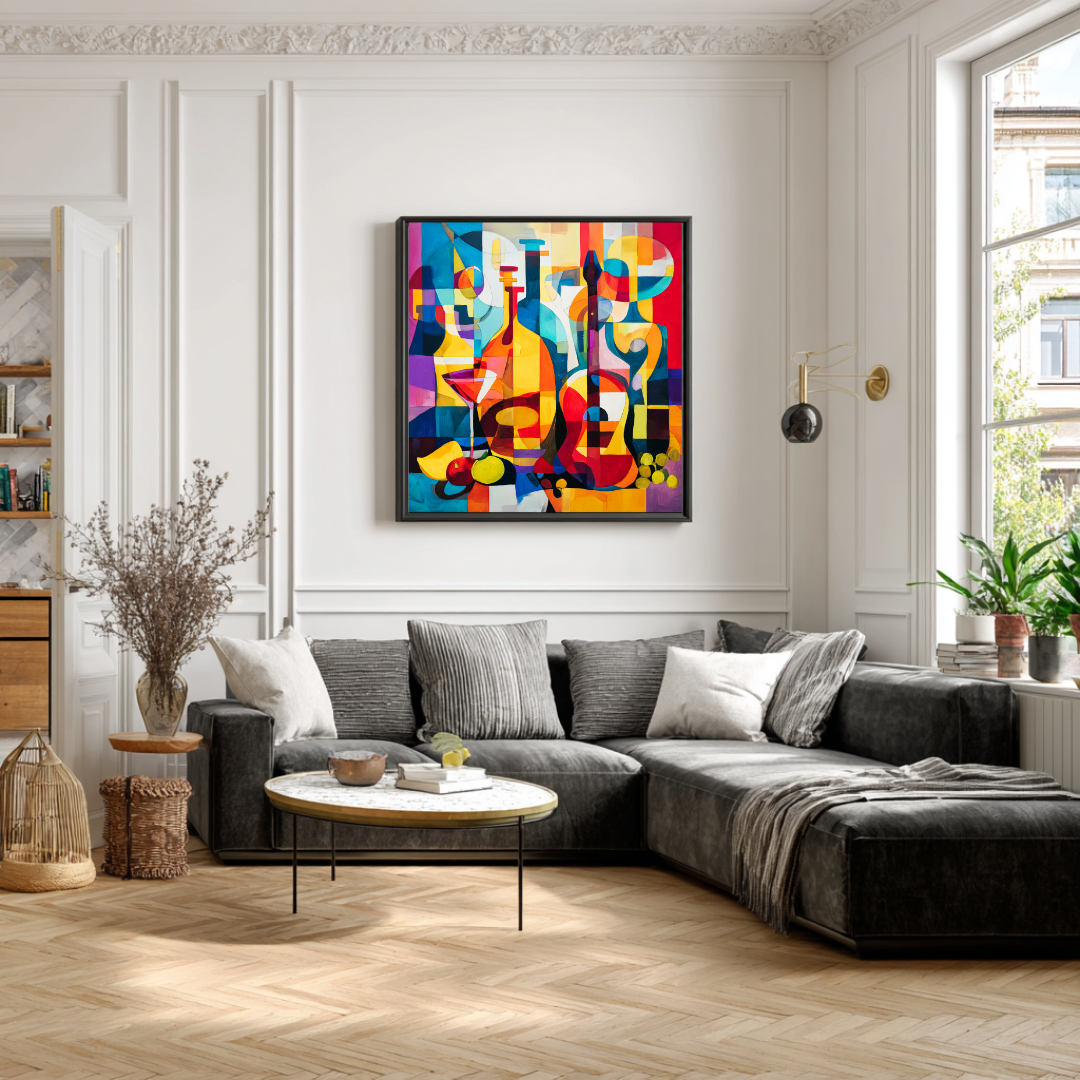 Violin - Digital Art Canvas Print - 120x120cm