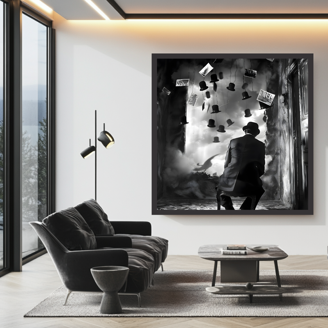Abstract Barcelona digital art print on canvas, 100x100cm, vibrant colors, ideal for bedroom wall decor by My Store