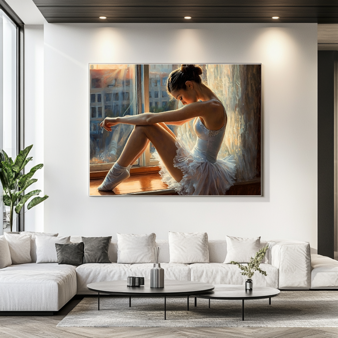 Ballet dancer portrait print in soft pastel colors by My Store, ideal for romantic anniversary decor.