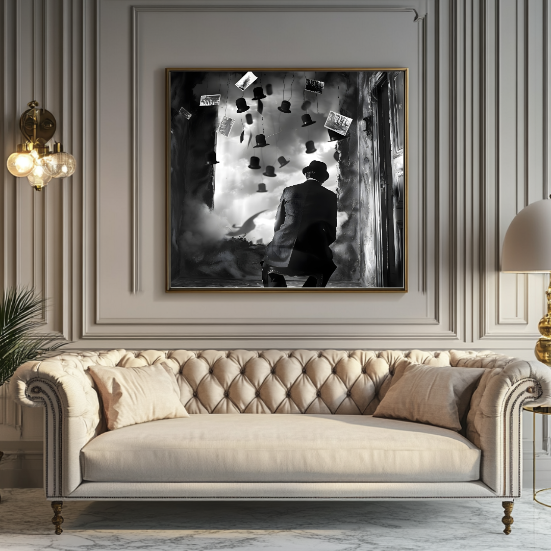 Abstract Barcelona digital art print on canvas, 100x100cm, vibrant colors, ideal for bedroom wall decor by My Store.