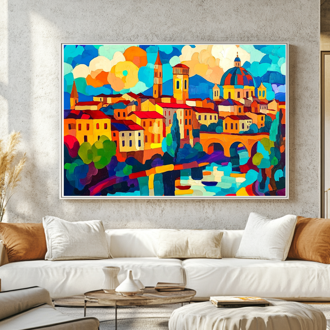 Budapest #2 Digital Canvas Print - Abstract Cityscape Wall Art 130x93cm