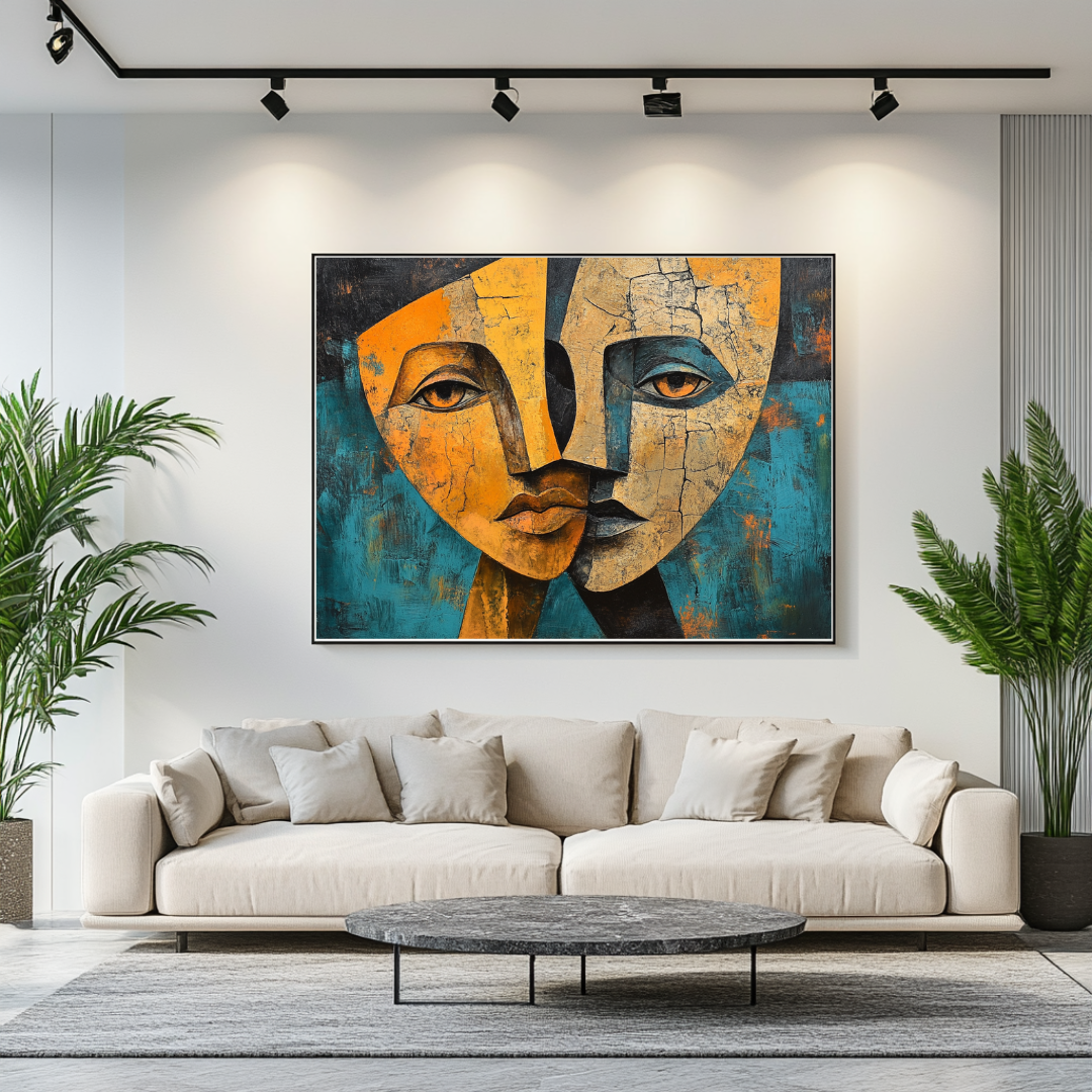 The Ladies Abstract Female Portrait Canvas Print - Giclée Art 130x93cm