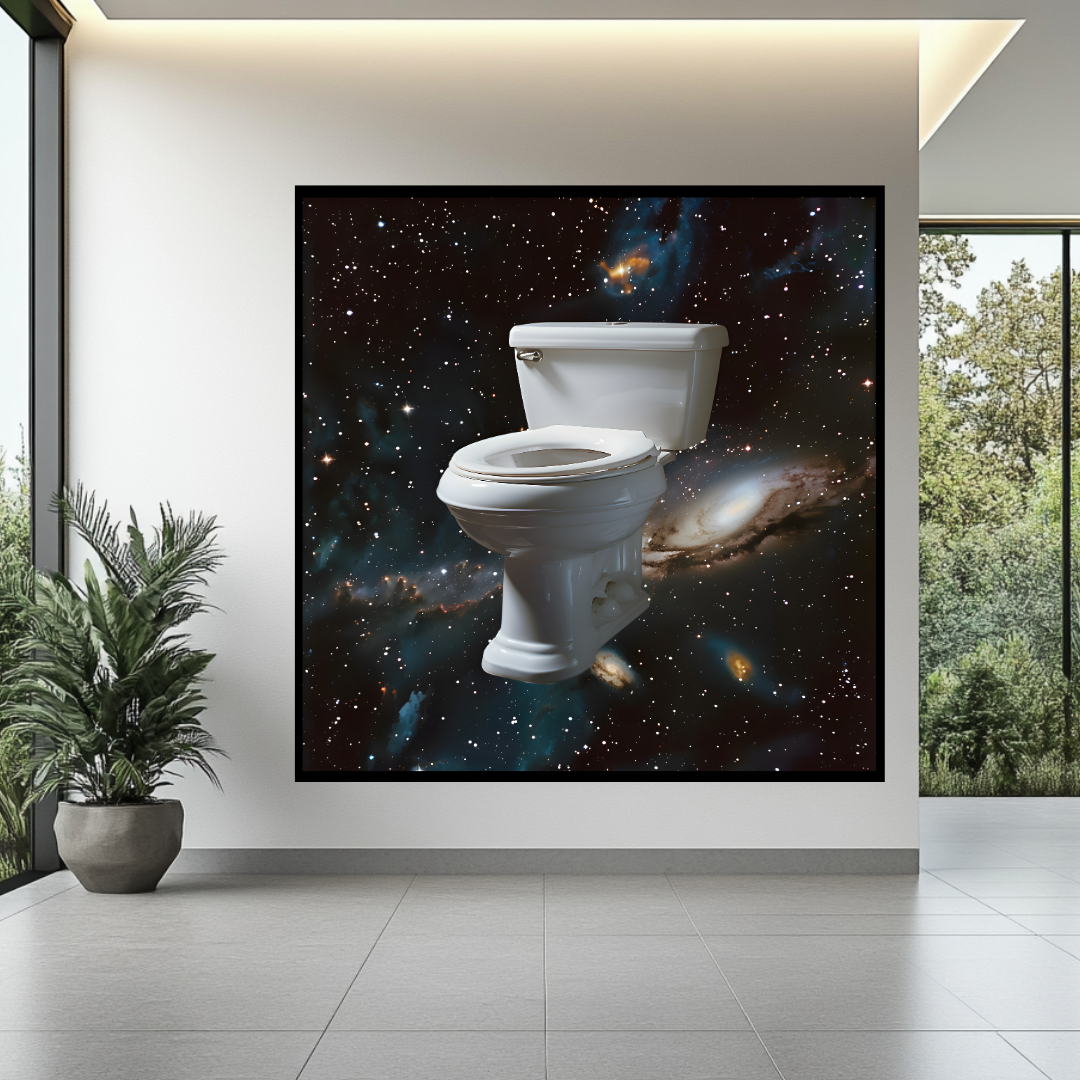 Astral Duchamp abstract digital art print on canvas, 120x120cm, featuring vibrant colors and contemporary design by My Store